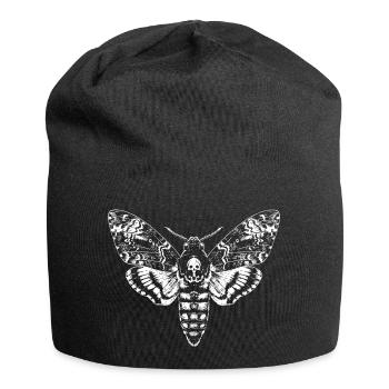 Skull Moth Silhouette Noir - Jersey Beanie - black - Front
