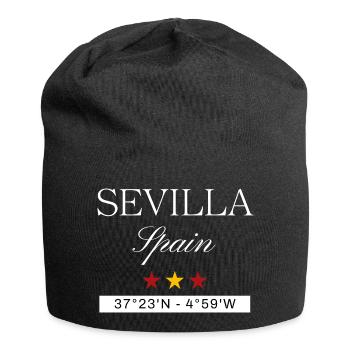 Sevilla Spanien Souvenir – Reise minimalistisch - Jersey-Beanie - Schwarz - Vorne