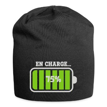 Battery at 75% charge - Jersey Beanie - black - Front