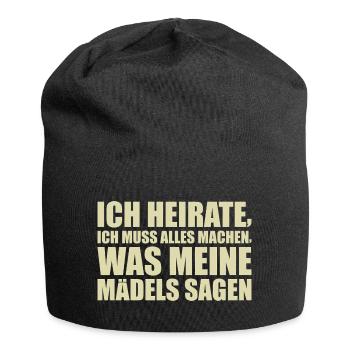 Junggesellenabschied Braut Polterabend Geschenk - Jersey-Beanie - Schwarz - Vorne