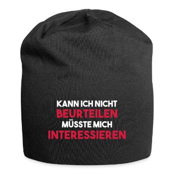 KANN ICH NICHT BEURTEILEN Geschenk - Jersey-Beanie - Schwarz - Vorne