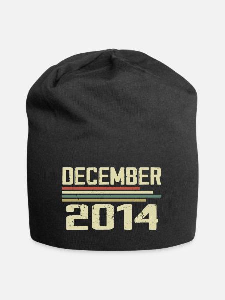 Dezember 2014 Jahrgang Vintage Retro Geburtstag - Jersey-Beanie - Schwarz