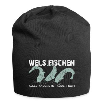 Wels angeln Waller fischen Team Waller - Jersey-Beanie - Schwarz - Vorne