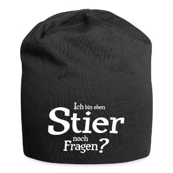 Sternzeichen Stier - Jersey-Beanie - Schwarz - Vorne