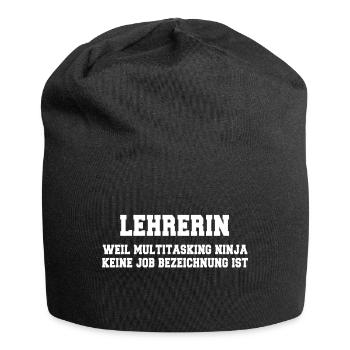 Lehrerin - Jersey-Beanie - Schwarz - Vorne