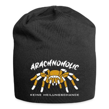 Arachnoholic Spiderfan ich liebe Spinnen - Jersey-Beanie - Schwarz - Vorne