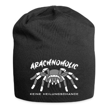 Arachnoholic Spinnenfreund ich liebe Vogelspinnen - Jersey-Beanie - Schwarz - Vorne