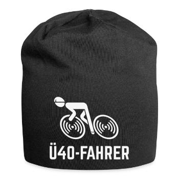 Ü40-Fahrer (Rennradfahrer / Rennrad / Fahrrad / W) - Jersey-Beanie - Schwarz - Vorne