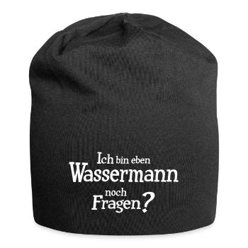 Sternzeichen Wassermann - Jersey-Beanie - Schwarz - Vorne
