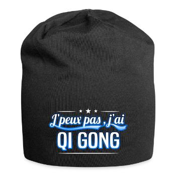 Qi gong - j'peux pas , j'ai Qi gong - Bonnet en jersey - noir - Devant