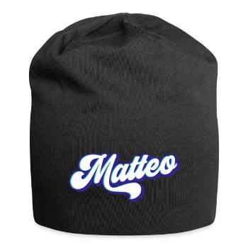 Matteo | Farben änderbar - Jersey-Beanie - Schwarz - Vorne