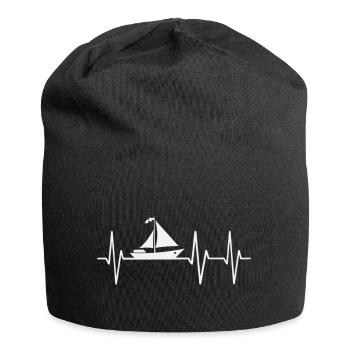 Segelboot Heartbeat Segelboot Segelboot - Jersey-Beanie - Schwarz - Vorne