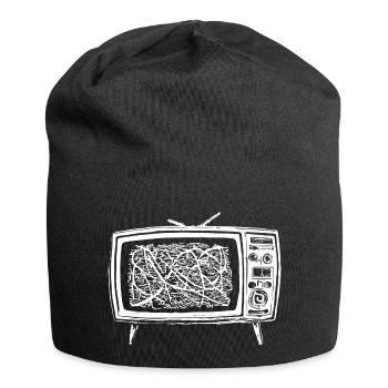 Retro Fernseher Störung - Jersey-Beanie - Schwarz - Vorne