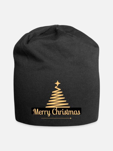 Merry Christmas - Jersey-Beanie - Schwarz