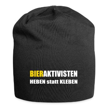 Bier Aktivisten - Heben statt kleben - Jersey-Beanie - Schwarz - Vorne