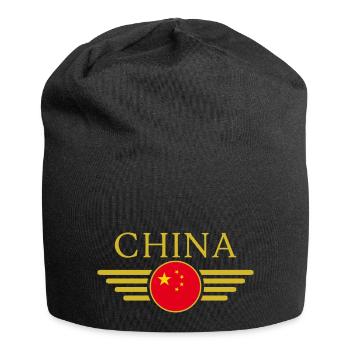 J’aime la Chine, T-shirt design de style élégance - Bonnet en jersey - noir - Devant