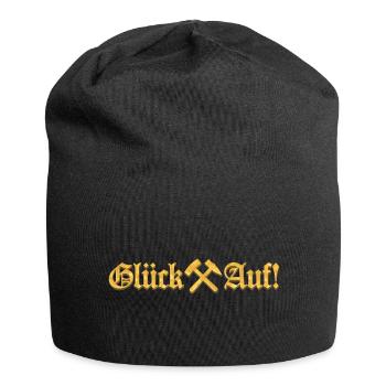 Glück Auf!! | Gold Edition - Jersey-Beanie - Schwarz - Vorne