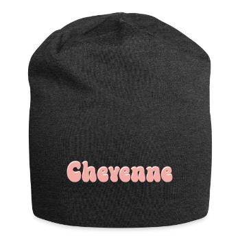 Nom Fille Cheyenne Rétro Prénom Cheyenne Couple - Bonnet en jersey - charbon - Devant