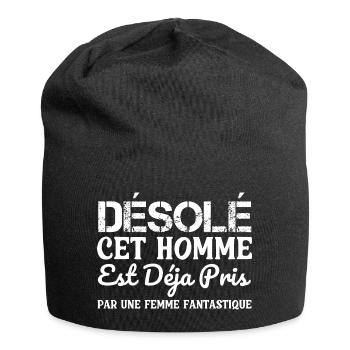 sorry this man is already taken - Jersey Beanie - black - Front