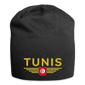 Tunis Design – Für Hauptstadtliebhaber - Jersey-Beanie - Schwarz - Vorne