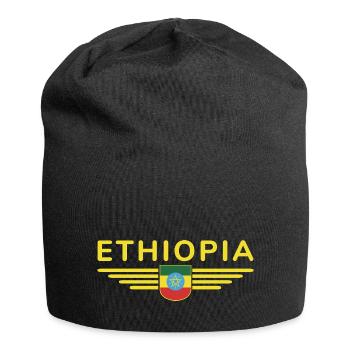 Äthiopien Design – Stolz und Kultur - Jersey-Beanie - Schwarz - Vorne