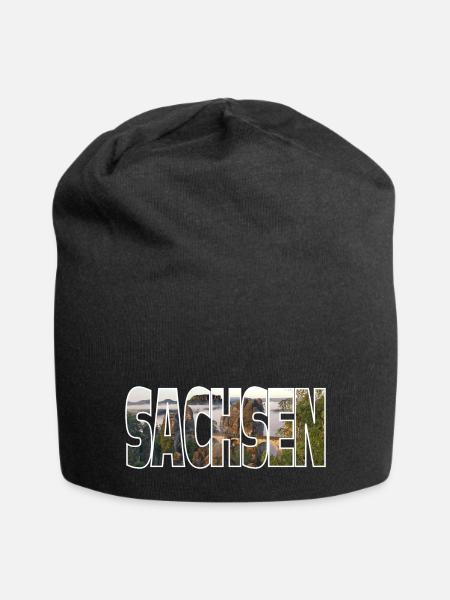 Sachsen - Jersey-Beanie - Schwarz