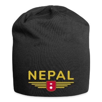 Nepal Design – Himalaya Abenteuer - Jersey-Beanie - Schwarz - Vorne