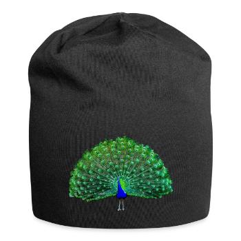 Vert paon, bleu - Bonnet en jersey - noir - Devant