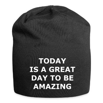 Aujourd'hui est un beau cadeau - Bonnet en jersey - noir - Devant
