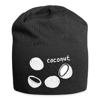 Kokosnuss - Jersey-Beanie - Schwarz - Vorne