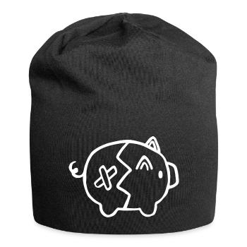 Tirelire argent cassé - Bonnet en jersey - noir - Devant