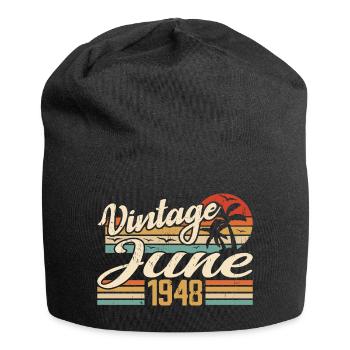 Juni 1948 Geburtstag 1948 Retro 1948 Juni 1948 - Jersey-Beanie - Schwarz - Vorne