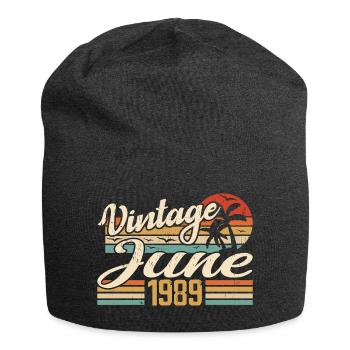 Juni 1989 Geburtstag 1989 Retro 1989 Juni 1989 - Jersey-Beanie - Anthrazit - Vorne