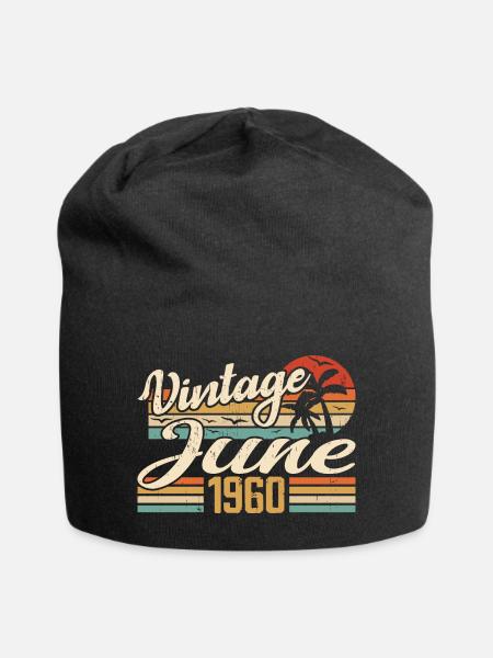 Juin 1960 anniversaire 1960 Retro 1960 Juin 1960 - Bonnet en jersey - noir