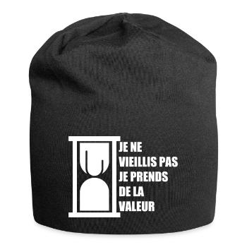 Ich werde nicht alt, ich steigere meinen Wert - Jersey-Beanie - Schwarz - Vorne