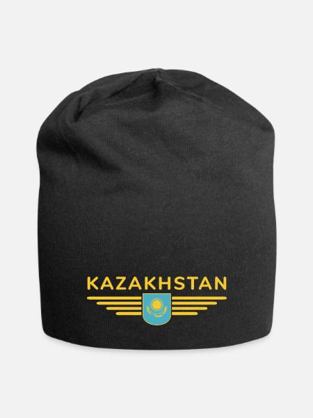 Kasachstan Design – Steppe und Tradition - Jersey-Beanie - Schwarz