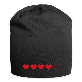 Gamer gaming zocken Herzen - Jersey-Beanie - Schwarz - Vorne