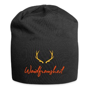 Waidfrausheil, vous les chasseurs! Grande chemise de chasseur! - Bonnet en jersey - noir - Devant