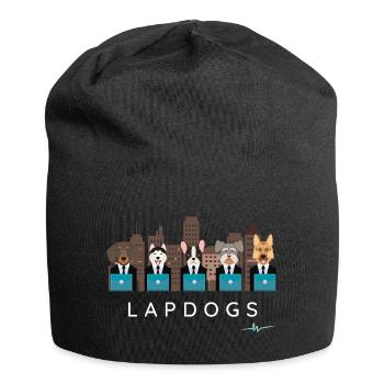 Hunde im Anzug mit Laptops | Lapdogs - Jersey-Beanie - Schwarz - Vorne