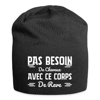 Pas besoin de cheveux - Bonnet en jersey - noir - Devant