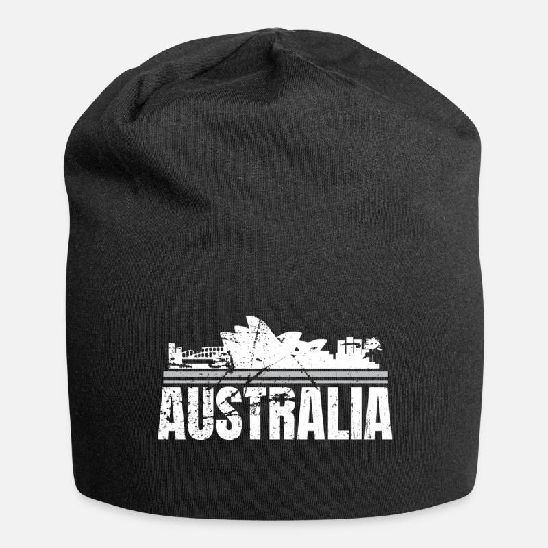 Australien - Jersey-Beanie - Schwarz