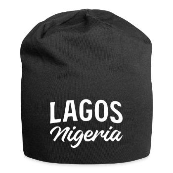 Nigeria Lagos Retro lettering - Jersey Beanie - black - Front