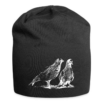 Taube Paar Skizze Tinte - Jersey-Beanie - Schwarz - Vorne