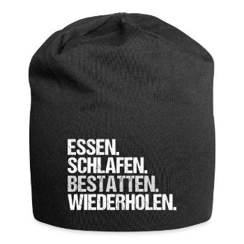 Bestatter Totengräber Leichenbestatter Mortician - Jersey-Beanie - Schwarz - Vorne