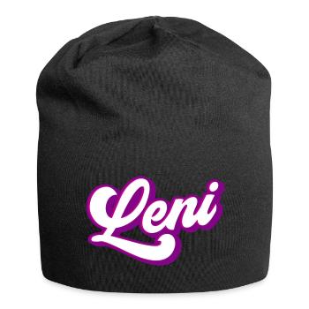 Leni | Farben änderbar - Jersey-Beanie - Schwarz - Vorne