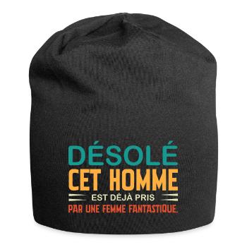 sorry this man is already taken - Jersey Beanie - black - Front