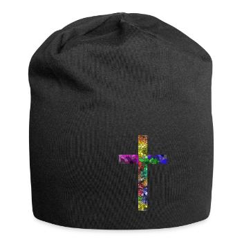 Kreuz Jesus Gott Religion Kirche Papst Vatikan - Jersey-Beanie - Schwarz - Vorne