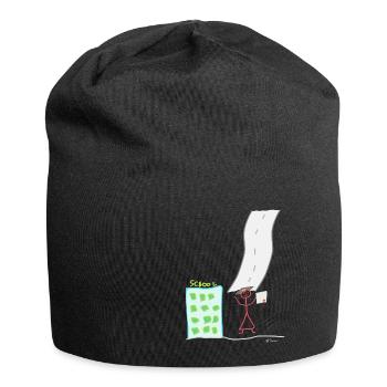 Schulabschluss Strichmännnchen Diplom Lebensweg - Jersey-Beanie - Schwarz - Vorne