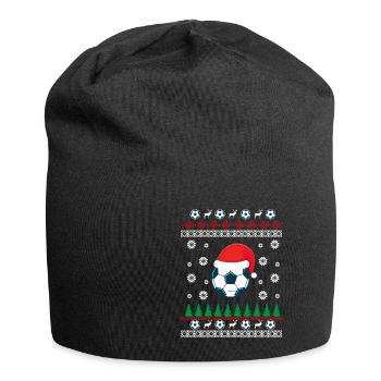 Fußball Weihnachten - Jersey-Beanie - Schwarz - Vorne