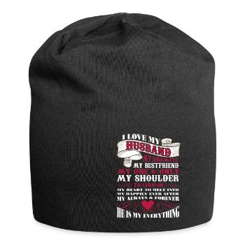 J’aime mon mari - Bonnet en jersey - noir - Devant